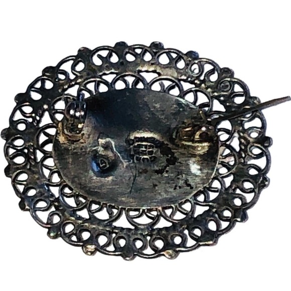 Vintage Jose Luis Flores JLF 925 Sterling Silver Taxco Petrified Wood Brooch - Picture 5 of 7